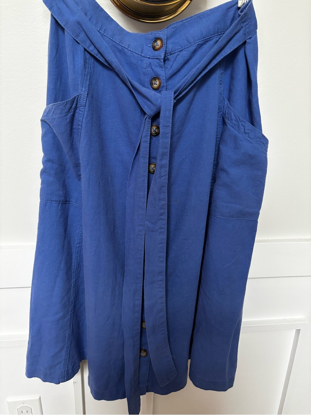 A.N.A blue button-front midi skirt  with tie